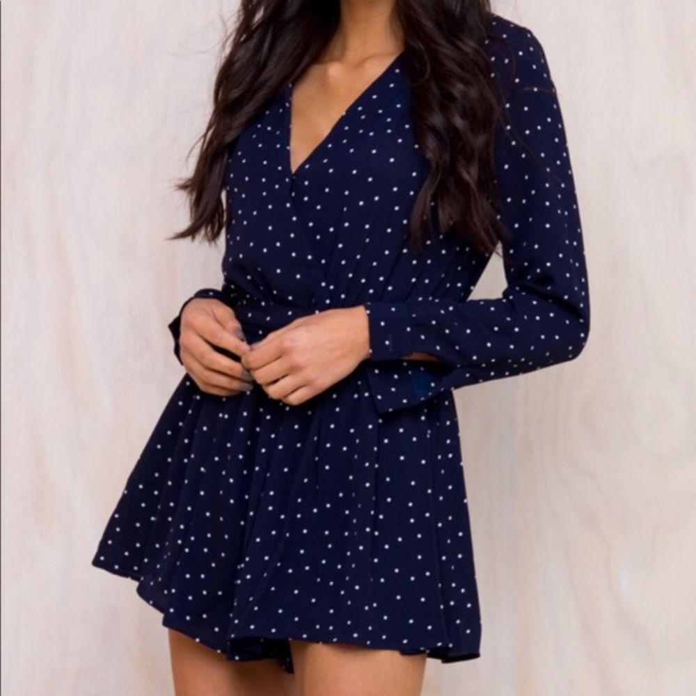 Prolly Navy Blue Polka Dot Romper